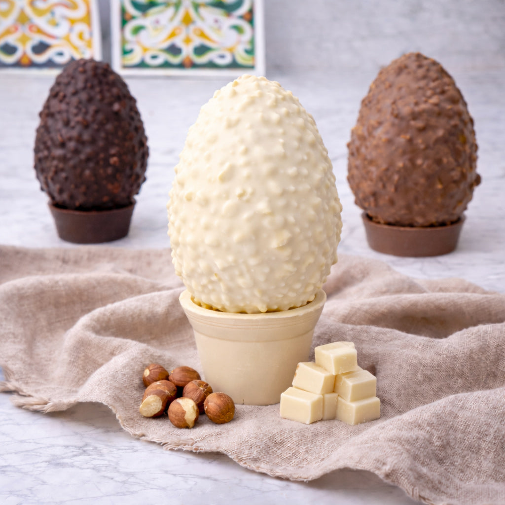 Uovo di Pasqua artigianale Nocciolato Bianco 500gr